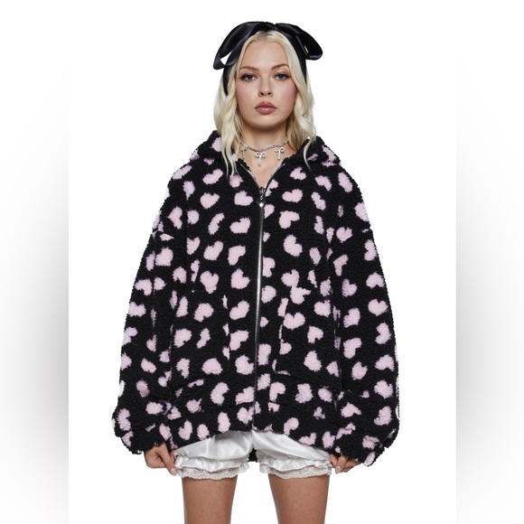 NWT Dolls Kill Sugar Thrillz Loyal Maneater Teddy Jacket - Picture 5 of 7